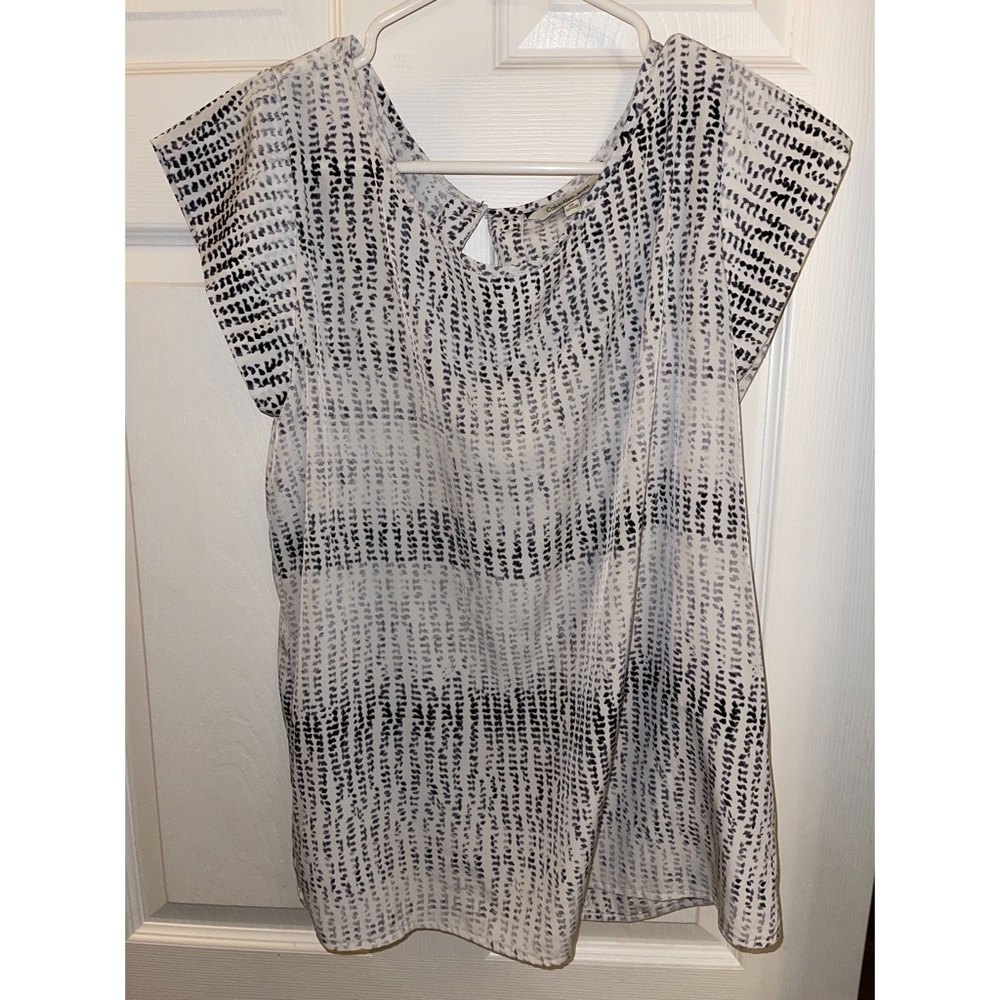 Grey and white blouse